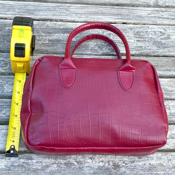 🆕Faux Leather Handbag Purse Bag - Burgundy - Picture 4 of 11